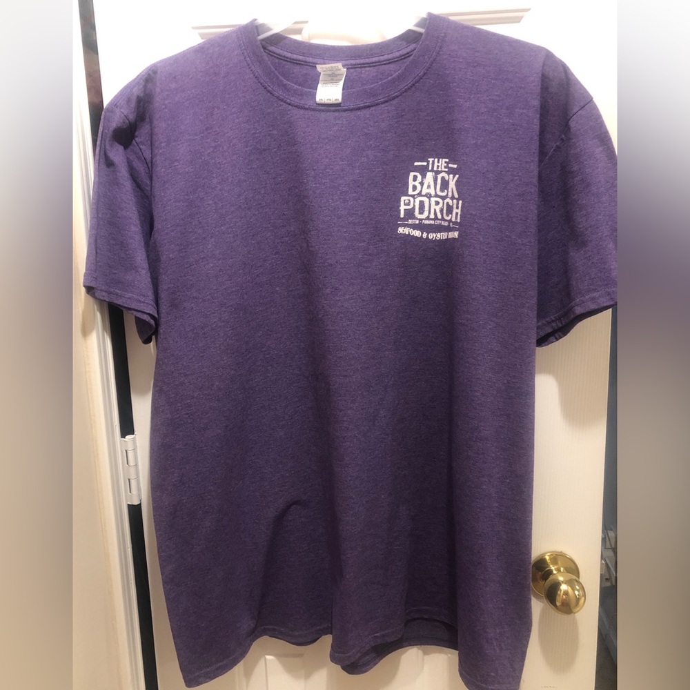 Unisex 2X Purple t-shirt from the famous Back Porch Restaurant in Destin FL.